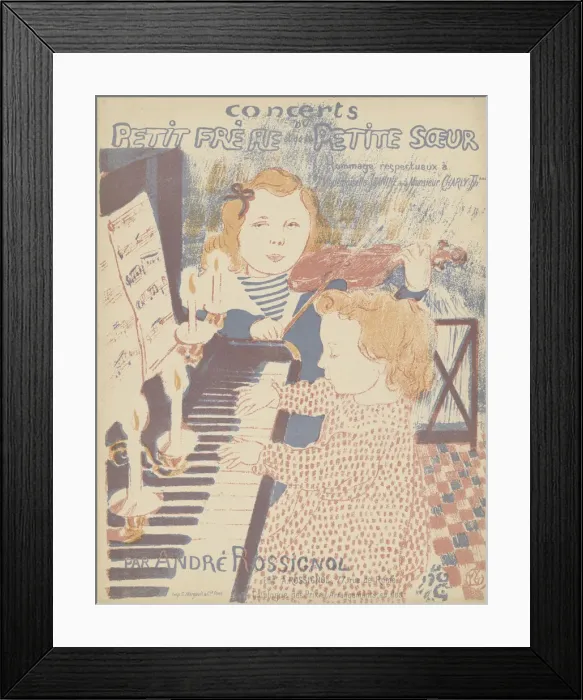 Framed Print : Cover of the score of Mazurka sentimentale by Andre Rossignol, 1903