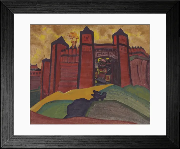 Framed Print : The Gates of Tmutarakan. Stage design for the opera The Tale of Tsar Saltan by N Framed Print : The Gates of Tmutarakan. Stage design for the opera The Tale of Tsar Saltan by N