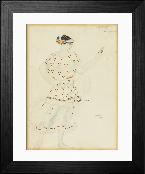 Framed Print : Bacchante. Costume design for the ballet Cleopatra by A. Arensky, 1910 Framed Print : Bacchante. Costume design for the ballet Cleopatra by A. Arensky, 1910