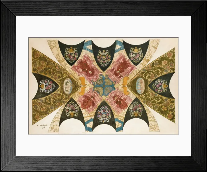 Framed Print : Design for a ceiling mural for the State Bank in Nizhny Novgorod, 1913 Framed Print : Design for a ceiling mural for the State Bank in Nizhny Novgorod, 1913