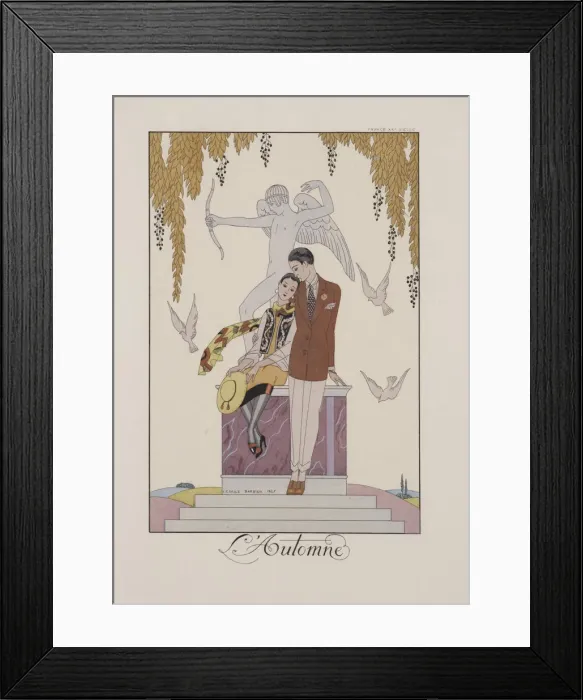 Framed Print : Autumn. Illustration from Falbalas et Fanfreluches. Almanach des modes, 1925 Framed Print : Autumn. Illustration from Falbalas et Fanfreluches. Almanach des modes, 1925