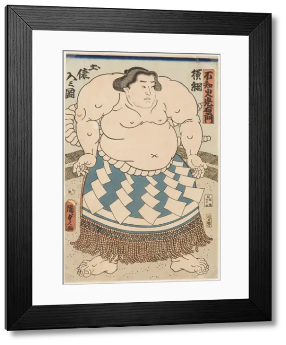 Framed Print : The wrestler Shiranui Mitsuemon, wearing an apron (kesho-mawashi), 1860 Framed Print : The wrestler Shiranui Mitsuemon, wearing an apron (kesho-mawashi), 1860
