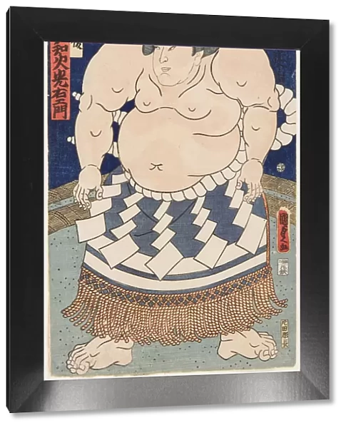 The wrestler Shiranui Mitsuemon, wearing an apron (kesho-mawashi), 1860