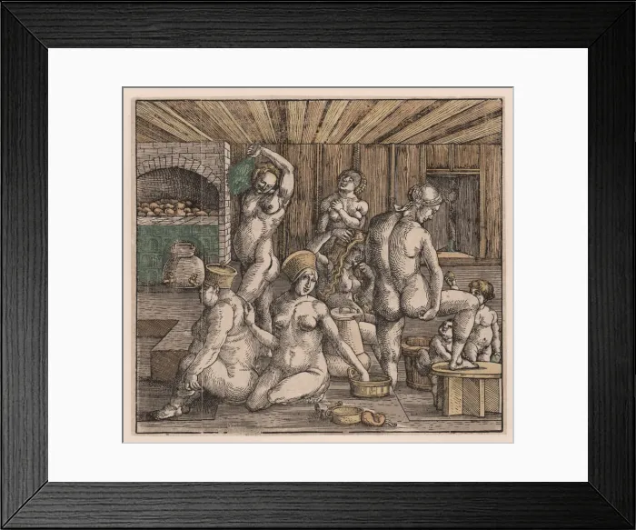 Framed Print : The womens bath, c. 1500 Framed Print : The womens bath, c. 1500