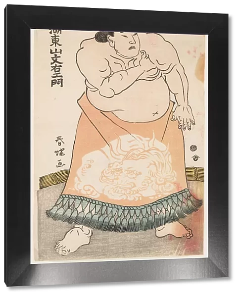 The wrestler Kotozan, wearing an apron (kesho-mawashi), ca 1775