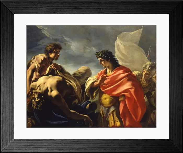 Framed Print : Alexander before the Dead Body of Darius, um 1700 Framed Print : Alexander before the Dead Body of Darius, um 1700