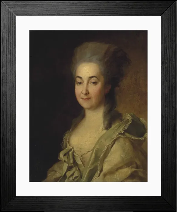 Framed Print : Portrait of Agafokleya Alexandrovna Poltoratskaya, nee Shishkova (1737-1822), c Framed Print : Portrait of Agafokleya Alexandrovna Poltoratskaya, nee Shishkova (1737-1822), c