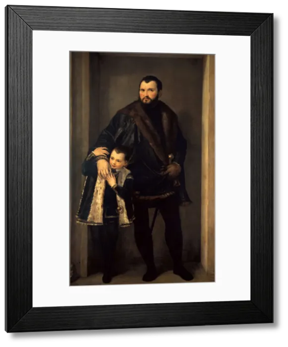 Framed Print : Conte Iseppo da Porto with his son Adrian, ca 1552 Framed Print : Conte Iseppo da Porto with his son Adrian, ca 1552