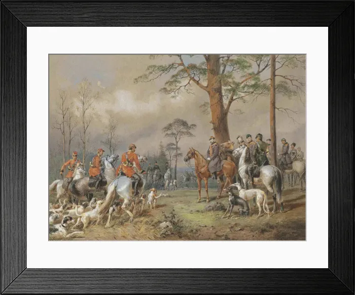 Framed Print : The hunting party of Emperor Alexander II Framed Print : The hunting party of Emperor Alexander II
