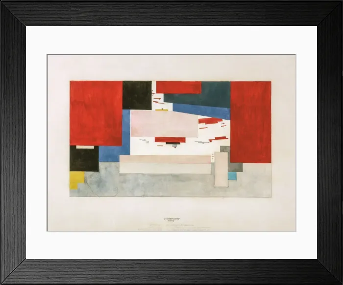 Framed Print : Suprematism. Curtain outline for the Unemployment Committee meeting, 1919 Framed Print : Suprematism. Curtain outline for the Unemployment Committee meeting, 1919