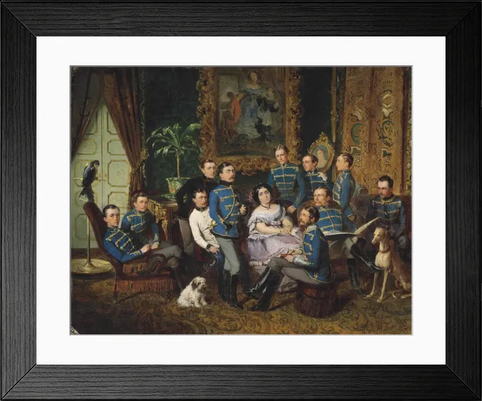 Framed Print : Portrait of Countess Julia Samoilova (1803-1875) with Austrian Hussars, 1855 Framed Print : Portrait of Countess Julia Samoilova (1803-1875) with Austrian Hussars, 1855