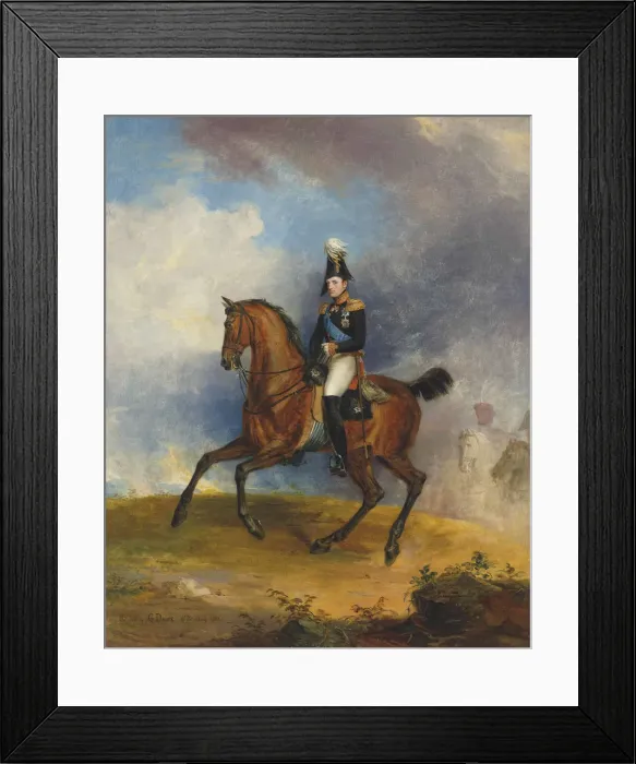 Framed Print : Portrait of Grand Duke Nikolai Pavlovich (1796-1855) on horseback, 1822