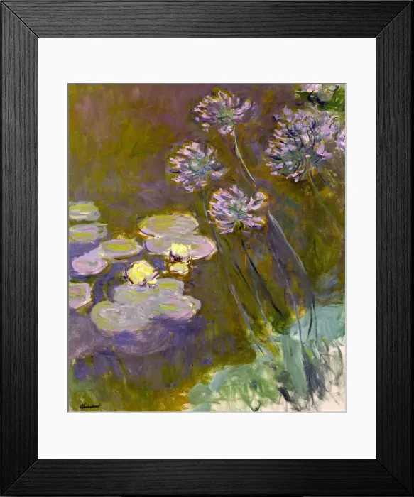 Framed Print : Water Lilies and Agapanthus, 1914-1917 Framed Print : Water Lilies and Agapanthus, 1914-1917