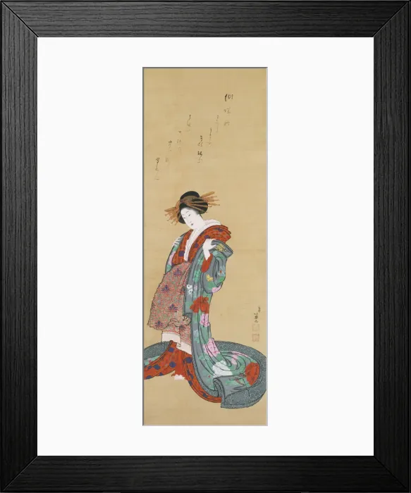 Framed Print : Courtesan. Found in the Collection of The Sumida Hokusai Museum, Tokyo