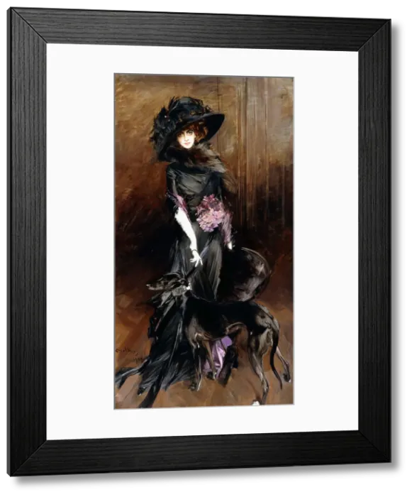 Framed Print : Marchesa Luisa Casati with a Greyhound, 1908 Framed Print : Marchesa Luisa Casati with a Greyhound, 1908