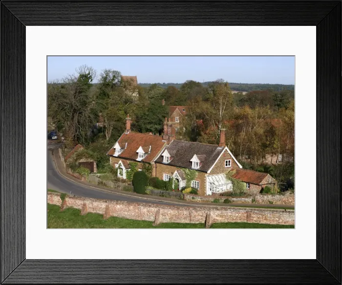 Framed Print : Cottages in the village of Castle Rising, Kings Lynn, Norfolk, 2005 Framed Print : Cottages in the village of Castle Rising, Kings Lynn, Norfolk, 2005