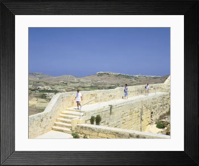 Framed Print : The path around the walls of the citadel, Victoria, Gozo, Malta Framed Print : The path around the walls of the citadel, Victoria, Gozo, Malta