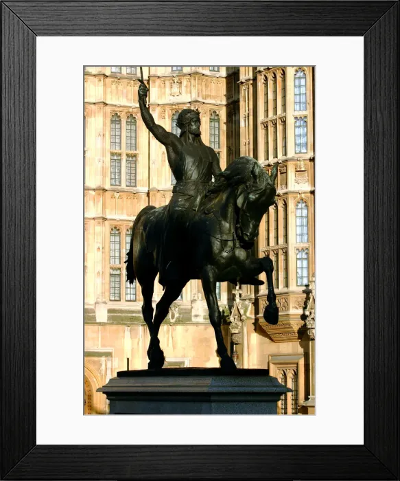 Framed Print : Richard the Lionheart Statue, Houses of Parliament, Westminster, London England Framed Print : Richard the Lionheart Statue, Houses of Parliament, Westminster, London England