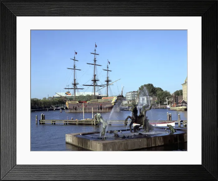 Framed Print : Replica Dutch East Indiaman at Scheepvaart Museum, Amsterdam, Netherlands Framed Print : Replica Dutch East Indiaman at Scheepvaart Museum, Amsterdam, Netherlands
