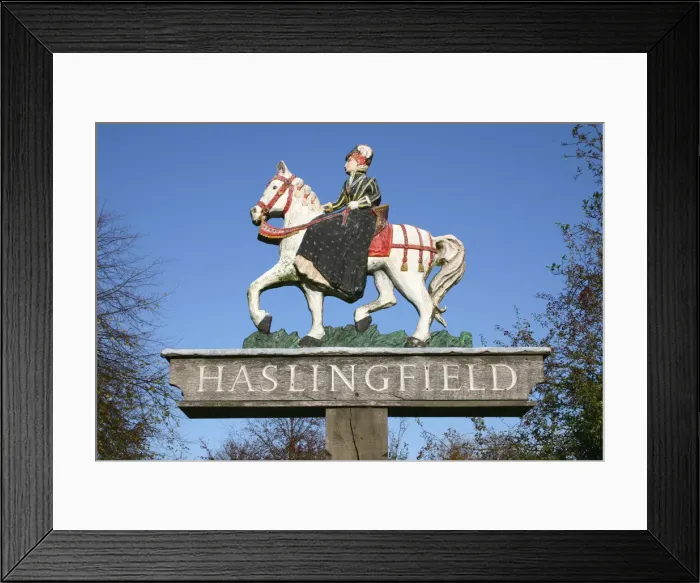 Framed Print : Village sign, Haslingfield, Cambridgeshire Framed Print : Village sign, Haslingfield, Cambridgeshire