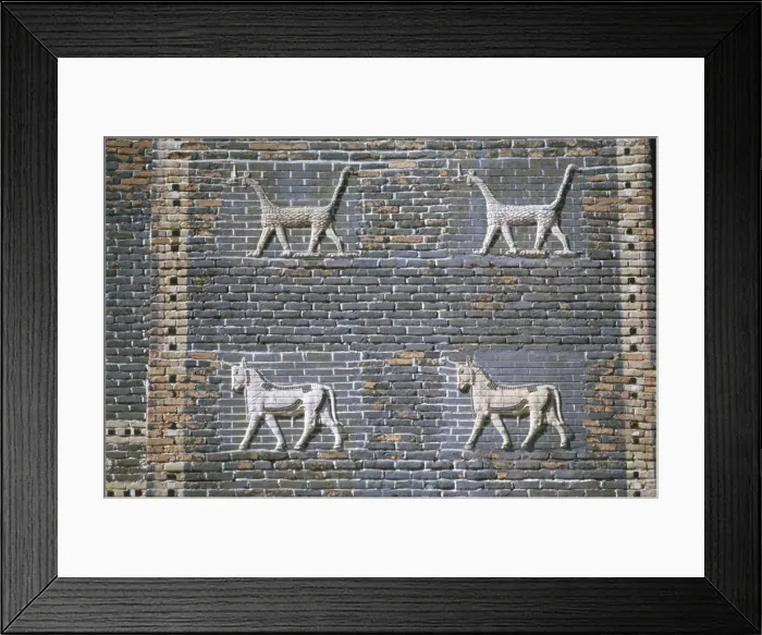 Framed Print : Dragons and bulls, glazed bricks, Ishtar Gate, Babylon, Iraq Framed Print : Dragons and bulls, glazed bricks, Ishtar Gate, Babylon, Iraq