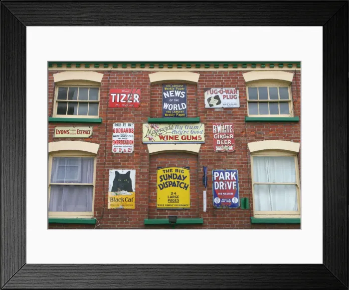 Framed Print : Advertisements on a building, Ross-on-Wye, Herefordshire
