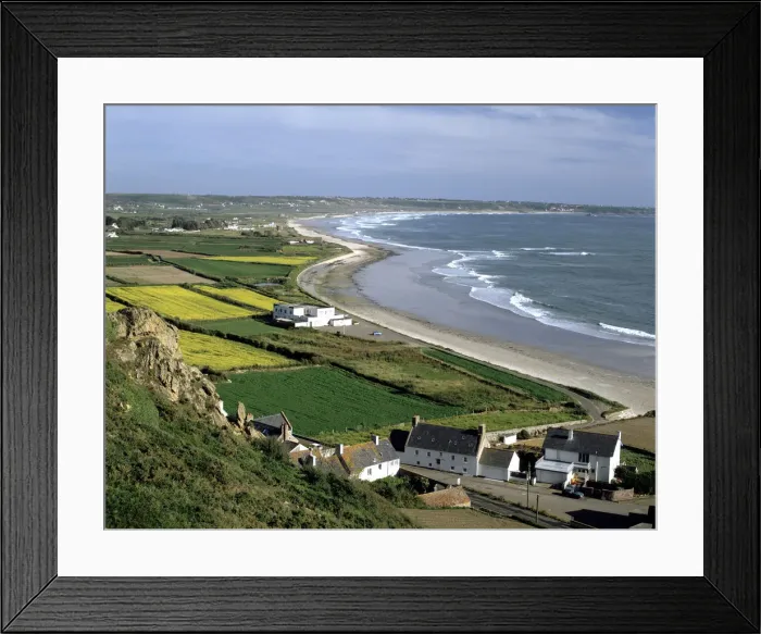 Framed Print : St Ouens Bay from Mont du Vallet, Jersey, Channel Islands Framed Print : St Ouens Bay from Mont du Vallet, Jersey, Channel Islands