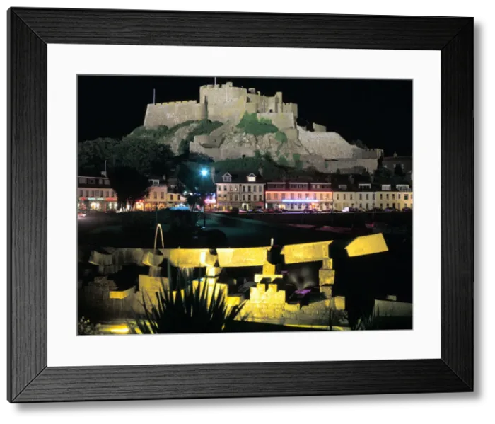 Framed Print : Mont Orgueil Castle at night, Gorey, Jersey, Channel Islands Framed Print : Mont Orgueil Castle at night, Gorey, Jersey, Channel Islands