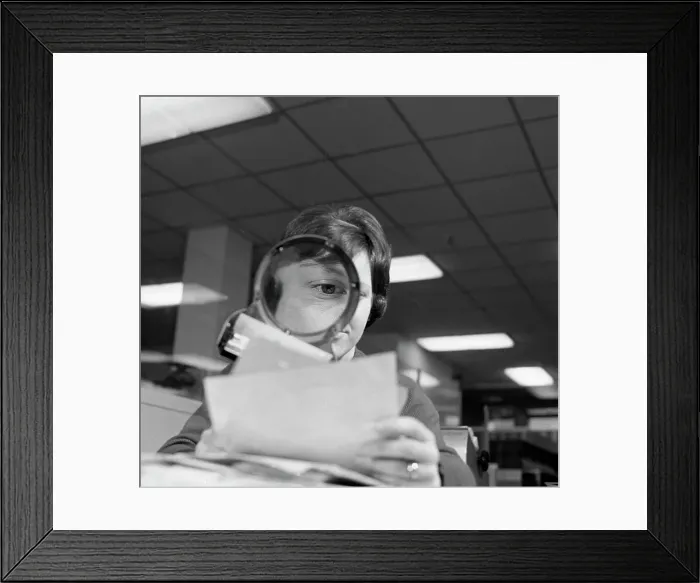 Framed Print : An order gets a close inspection, 1967. Artist: Michael Walters Framed Print : An order gets a close inspection, 1967. Artist: Michael Walters