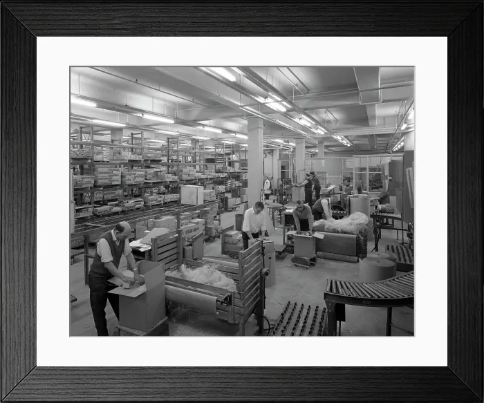 Framed Print : Boxes being packed ready for distribition, Stanley Tools, Sheffield, South Yorkshire, 1967 Framed Print : Boxes being packed ready for distribition, Stanley Tools, Sheffield, South Yorkshire, 1967