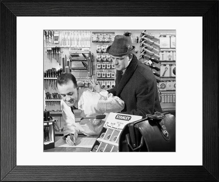 Framed Print : Twist your arm for an order, 1967. Artist: Michael Walters Framed Print : Twist your arm for an order, 1967. Artist: Michael Walters