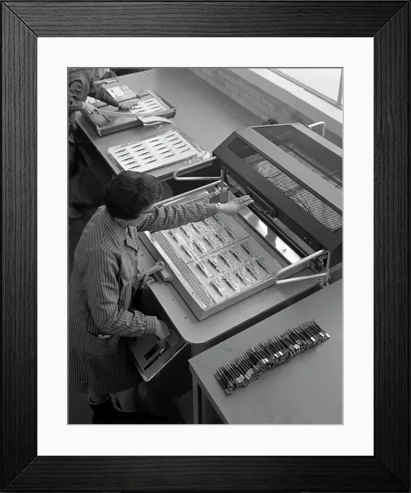 Framed Print : Packing punches, Footprint Tools, Sheffield, South Yorkshire, 1968 Framed Print : Packing punches, Footprint Tools, Sheffield, South Yorkshire, 1968