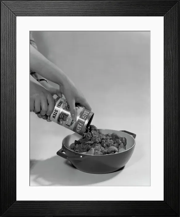 Framed Print : Dairy Farm tinned Irish Stew, 1968. Artist: Michael Walters Framed Print : Dairy Farm tinned Irish Stew, 1968. Artist: Michael Walters