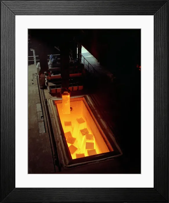 Framed Print : Soaking pits with red hot steel ingots, Sheffield, South Yorkshire, 1965. Artist Framed Print : Soaking pits with red hot steel ingots, Sheffield, South Yorkshire, 1965. Artist