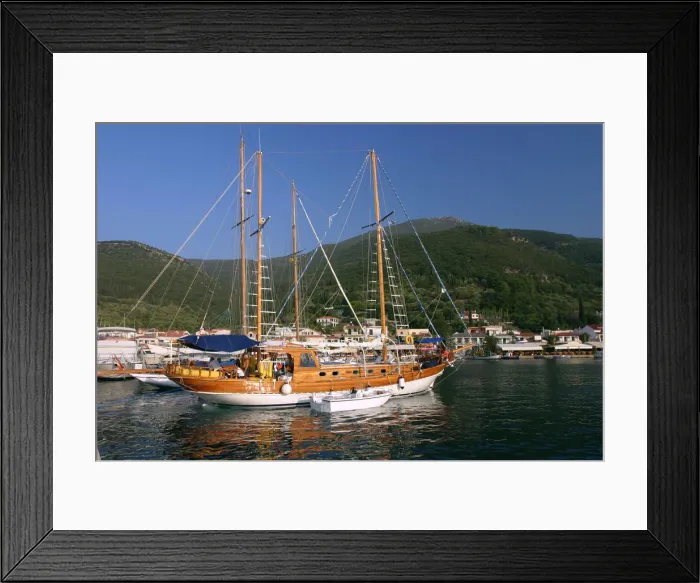 Framed Print : Sailing boat off Sami, Kefalonia, Greece