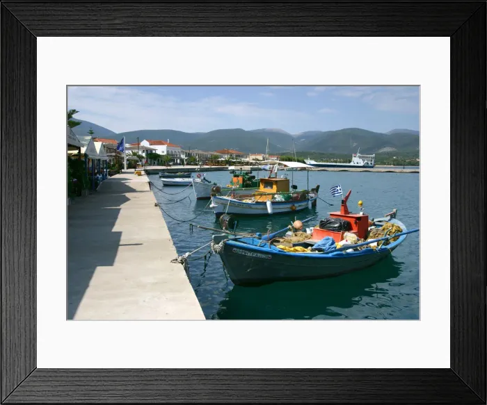 Framed Print : Boats in the harbour of Sami, Kefalonia, Greece Framed Print : Boats in the harbour of Sami, Kefalonia, Greece