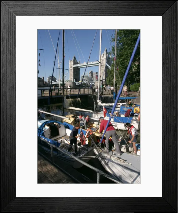 Framed Print : Boats in St Katherines Lock, London Framed Print : Boats in St Katherines Lock, London