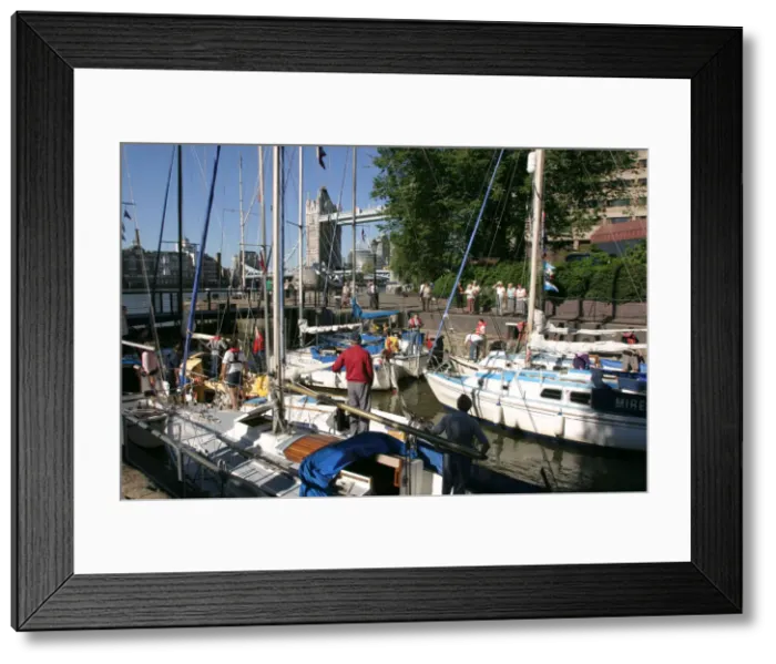 Framed Print : Boats in St Katherines Lock, London Framed Print : Boats in St Katherines Lock, London
