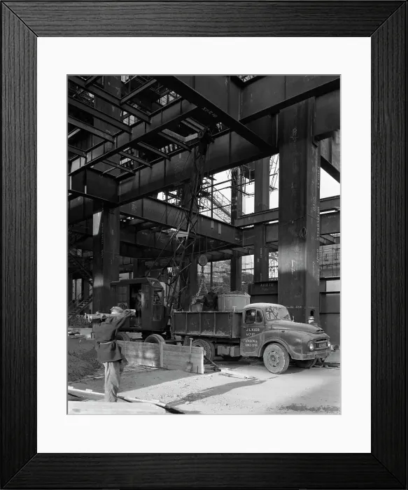 Framed Print : Austin lorry on a construction site, Leeds, West Yorkshire, 1959. Artist: Michael Walters Framed Print : Austin lorry on a construction site, Leeds, West Yorkshire, 1959. Artist: Michael Walters