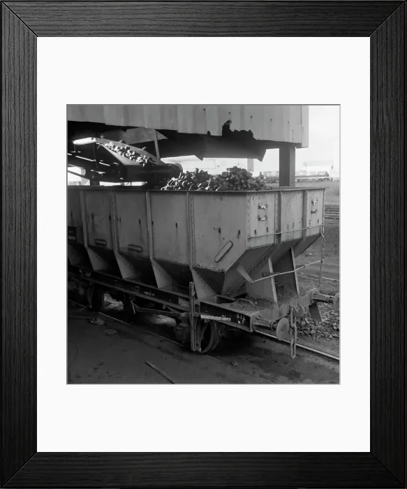 Framed Print : A rail truck being loaded with coal, Lynemouth Colliery, Northumberland, 1963. Artist Framed Print : A rail truck being loaded with coal, Lynemouth Colliery, Northumberland, 1963. Artist