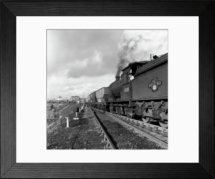 Framed Print : Steam loco no 65811 hauling coal from Lynemouth Colliery, Northumberland, 1963. Artist Framed Print : Steam loco no 65811 hauling coal from Lynemouth Colliery, Northumberland, 1963. Artist
