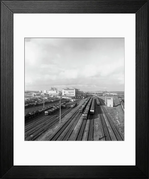 Framed Print : Overview of the rail yard at Lynemouth Colliery, Northumberland, 1963 Framed Print : Overview of the rail yard at Lynemouth Colliery, Northumberland, 1963