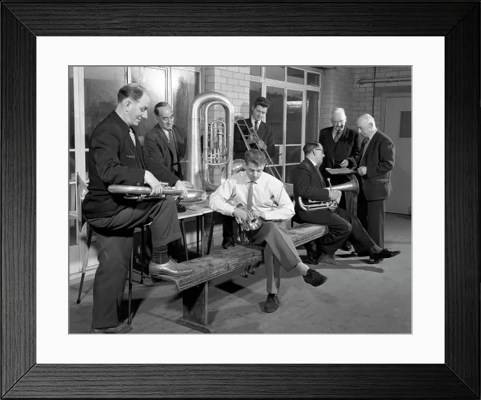 Framed Print : Horden Colliery Band, Middlesbrough, Teesside, 1964. Artist: Michael Walters Framed Print : Horden Colliery Band, Middlesbrough, Teesside, 1964. Artist: Michael Walters