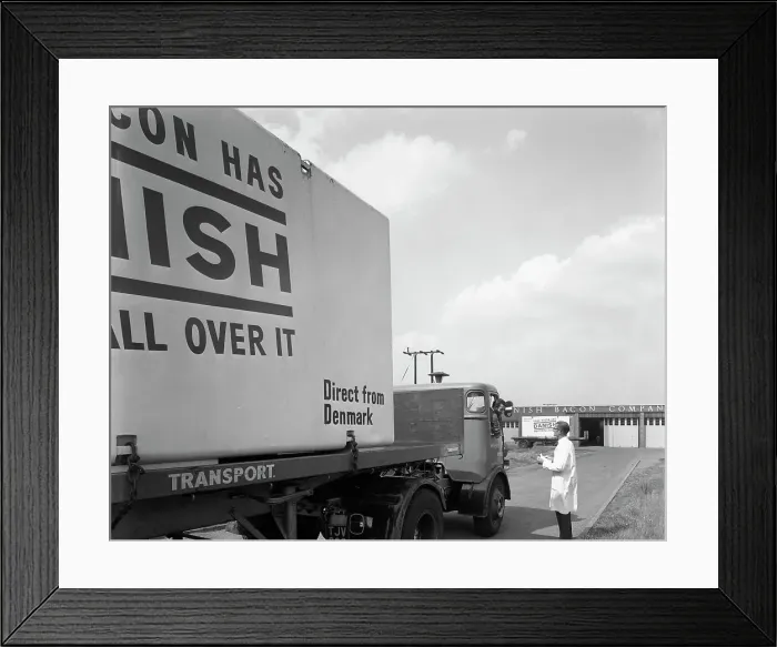 Framed Print : Bacon delivery from Denmark, Kilnhurst, South Yorkshire, 1964. Artist: Michael Walters Framed Print : Bacon delivery from Denmark, Kilnhurst, South Yorkshire, 1964. Artist: Michael Walters