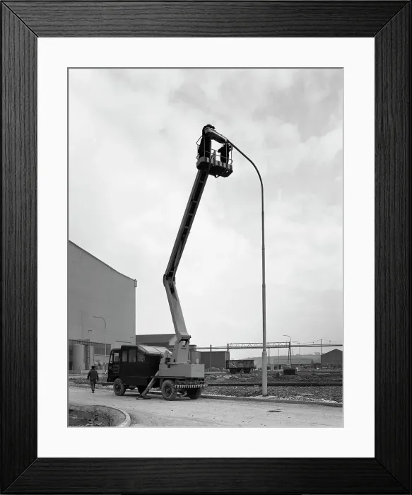 Framed Print : Simon cherry picker, Park Gate Iron & Steel Co, Rotherham, South Yorkshire, 1964 Framed Print : Simon cherry picker, Park Gate Iron & Steel Co, Rotherham, South Yorkshire, 1964