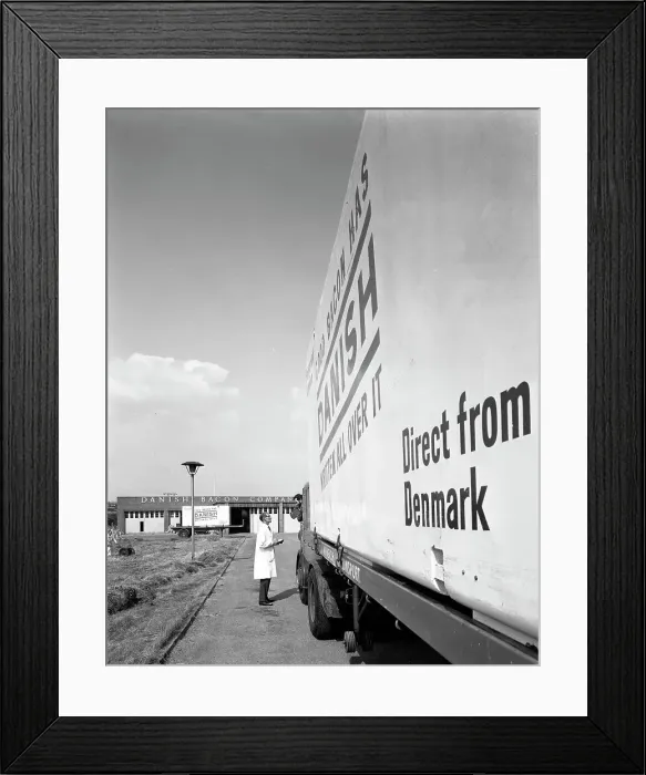 Framed Print : Bacon delivery from Denmark, Kilnhurst, South Yorkshire, 1964. Artist: Michael Walters Framed Print : Bacon delivery from Denmark, Kilnhurst, South Yorkshire, 1964. Artist: Michael Walters