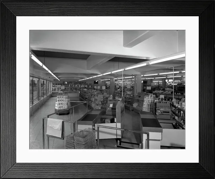 Framed Print : Barnsley Co-op, Penistone branch, South Yorkshire, 1956. Artist: Michael Walters Framed Print : Barnsley Co-op, Penistone branch, South Yorkshire, 1956. Artist: Michael Walters