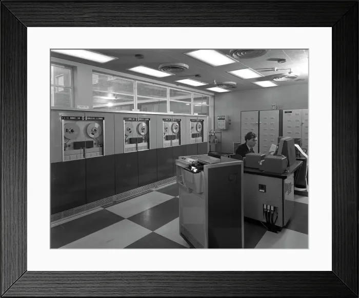 Framed Print : Computer room scene, the Park Gate Iron & Steel Co, Rotherham, 1964. Artist Framed Print : Computer room scene, the Park Gate Iron & Steel Co, Rotherham, 1964. Artist
