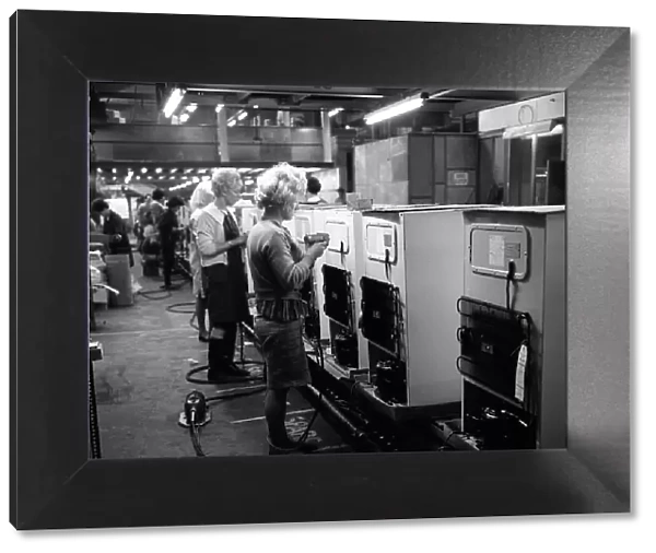 Fridge assembly line at the General Electric Company, Swinton, South Yorkshire, 1964
