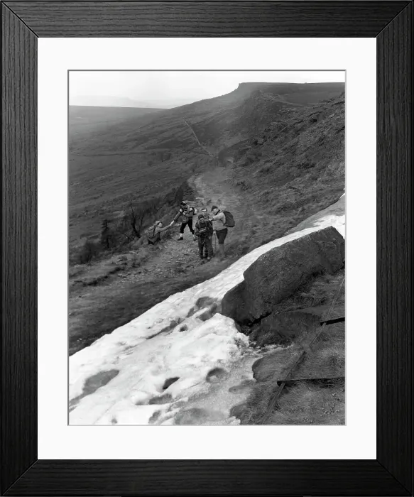 Framed Print : Hikers on Stanage Edge, Hathersage, Derbyshire, 1964. Artist: Michael Walters Framed Print : Hikers on Stanage Edge, Hathersage, Derbyshire, 1964. Artist: Michael Walters